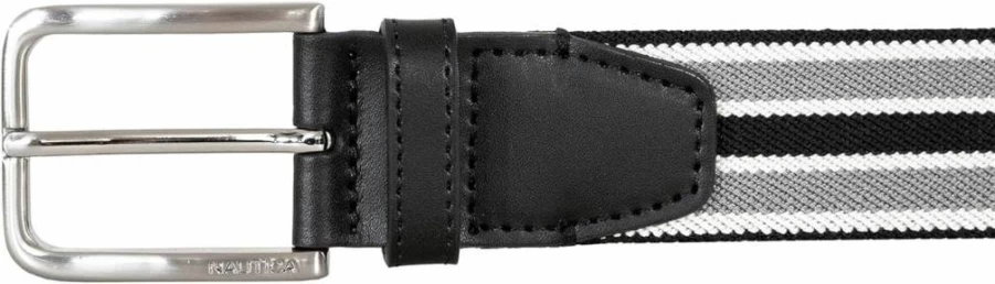Nautica Men's Classic Elastic Stretch Belt with Metal Buckle - Adjustable for Business, Work & Casual Wear