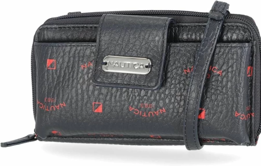 Nautica Harbor Women's RFID Blocking Crossbody Bag - Zip Around Clutch Wallet for Secure Everyday Use