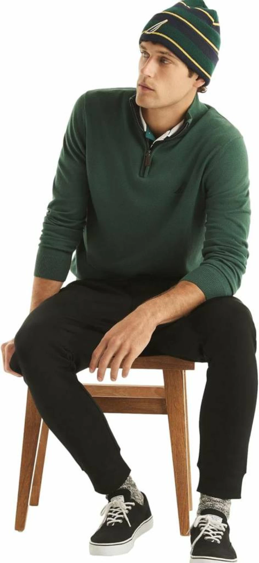 Nautica Men's NavTech Performance Quarter-Zip Sweater - Lightweight Athletic Pullover for Active Lifestyle