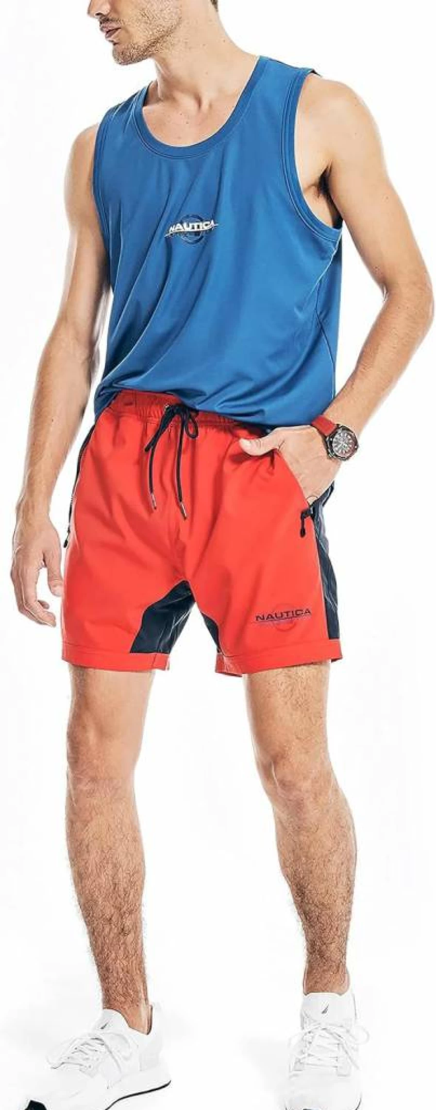 Nautica Men's Sustainable 6-Inch Performance Shorts - Competition Series - Quick-Dry Athletic Swim Trunks