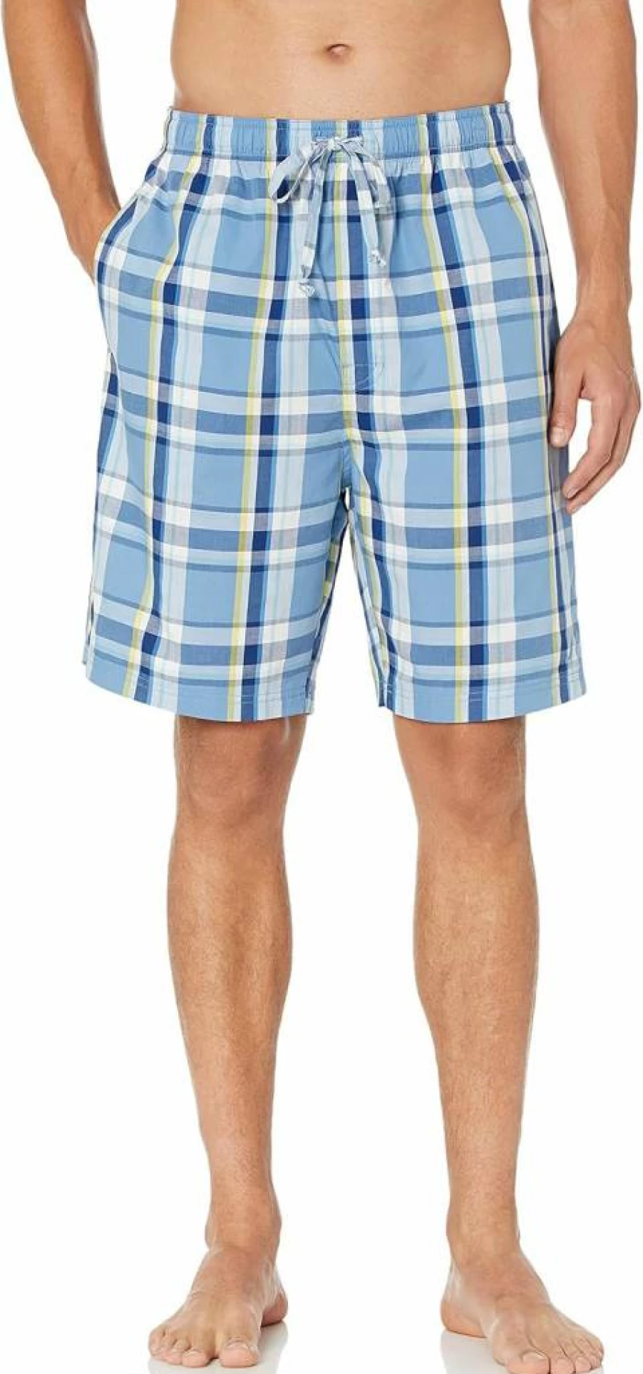 Nautica Men's 100% Cotton Elastic Waistband Sleep Shorts - Soft Woven Pajama Shorts for Comfortable Nightwear