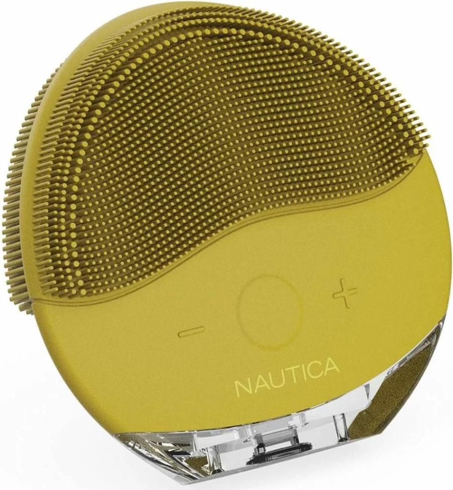 Nautica Sonic Deep Cleansing Facial Brush for Exfoliation and Pore Cleaning - Mustard Yellow
