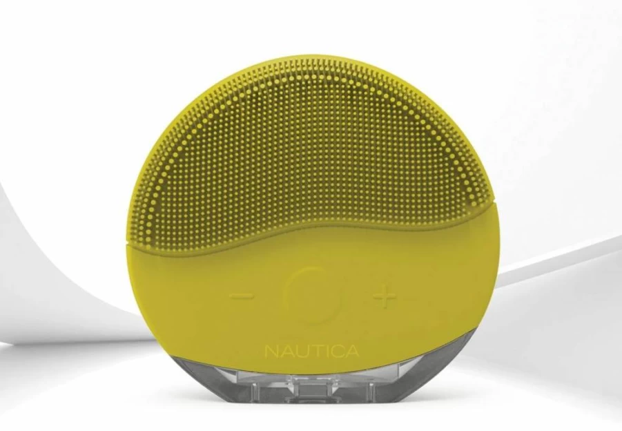 Nautica Sonic Deep Cleansing Facial Brush for Exfoliation and Pore Cleaning - Mustard Yellow