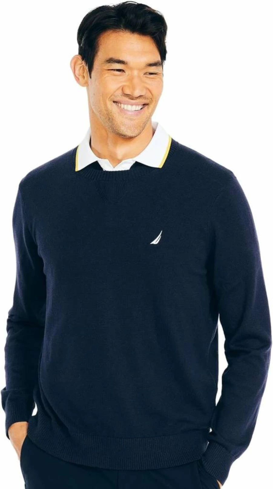 Nautica Men's Eco-Friendly Cotton Crewneck Sweatshirt – Sustainable Casual Pullover