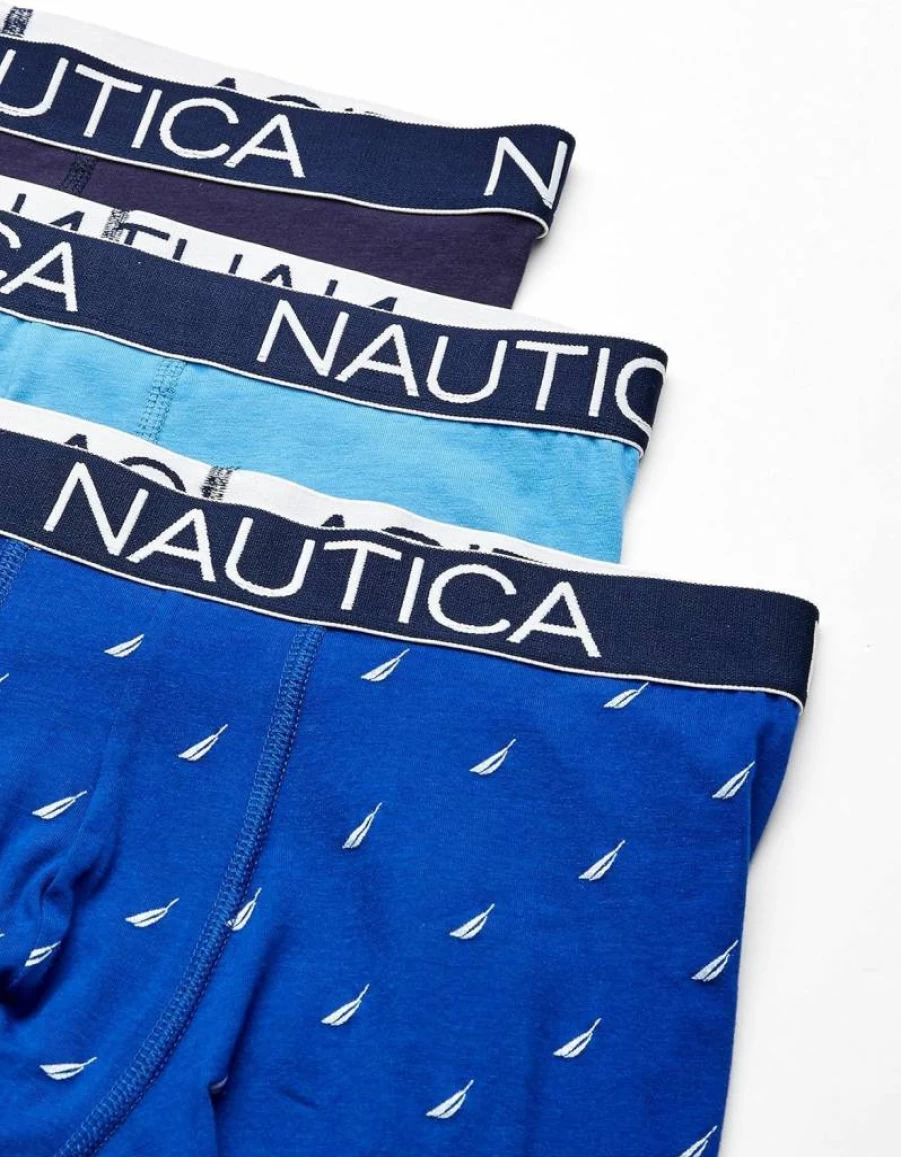 Nautica Men's 3 Pack Stretch Cotton Boxer Briefs - Soft Comfort Underwear