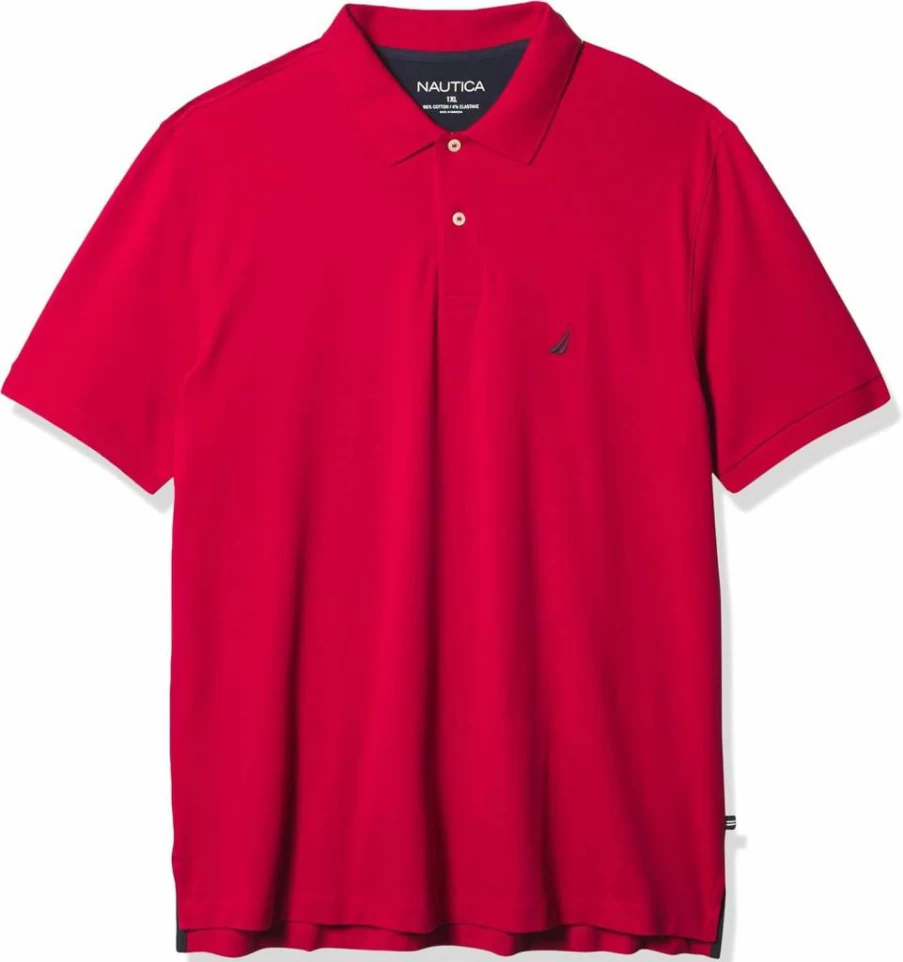 Nautica Men's Big & Tall Stretch Polo Shirt - Comfortable Pique Fabric for Casual Wear