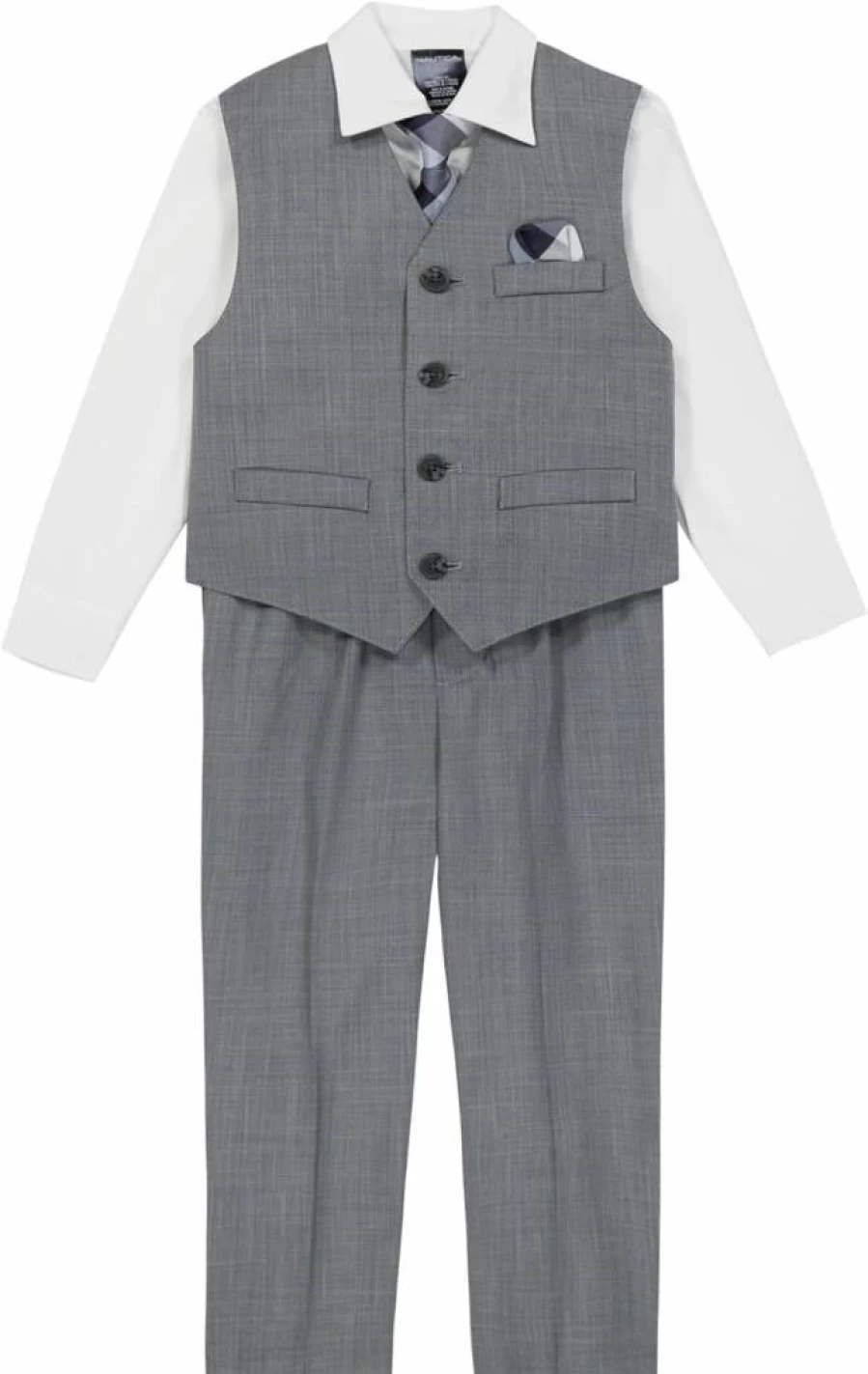 Nautica Baby Boys' Formal 4-Piece Suit Set - Dress Shirt, Vest, Pants & Tie for Special Occasions