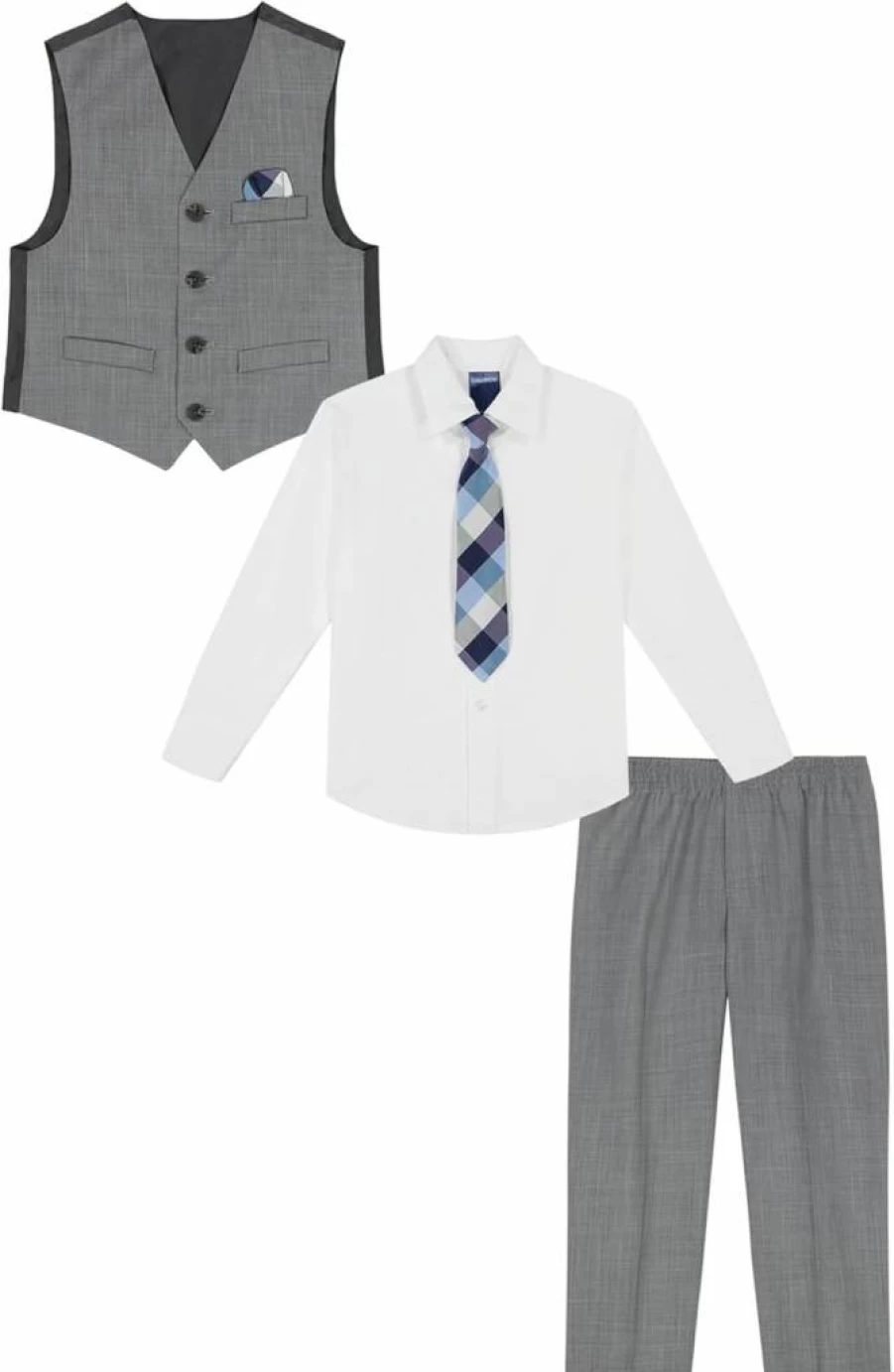 Nautica Baby Boys' Formal 4-Piece Suit Set - Dress Shirt, Vest, Pants & Tie for Special Occasions