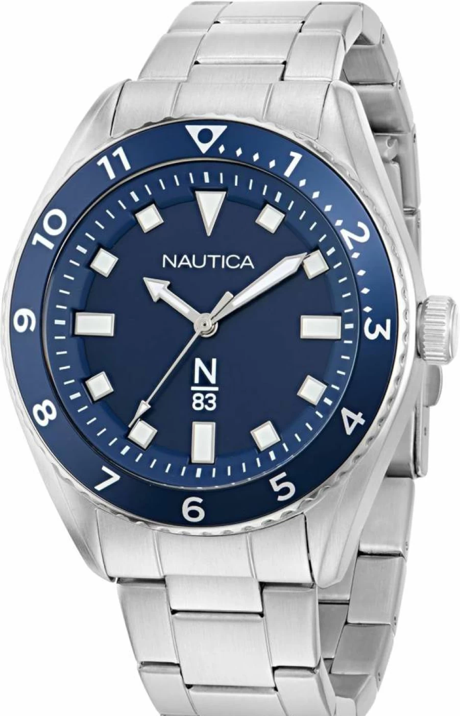 Nautica Finn World Stainless Steel Bracelet Watch for Men - Waterproof Casual Fashion Timepiece