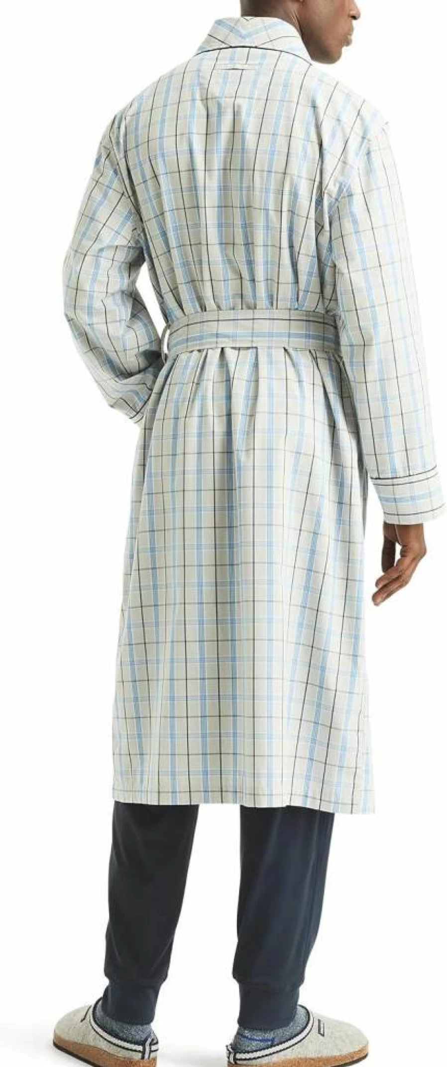 Nautica Men's Plaid Robe - Sustainable Cotton Bathrobe for Relaxation & Comfort