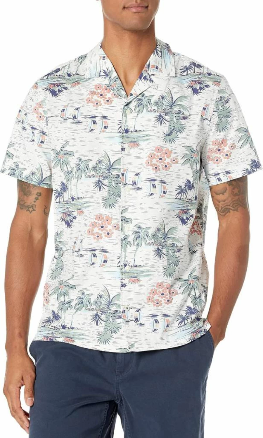 Nautica Men's Classic Fit Short Sleeve Casual Shirt for Summer Comfort