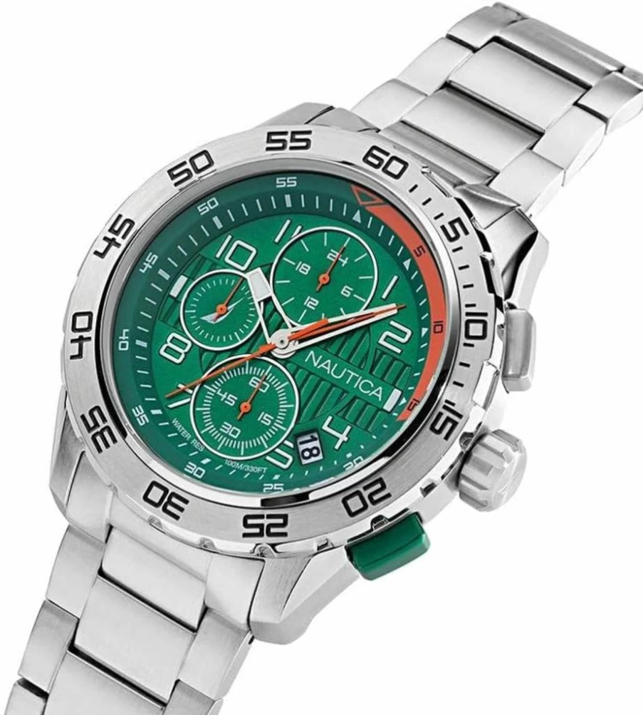 Nautica Men's Stainless Steel Bracelet Watch with Recycled Materials - NAPNSS304 NST 101