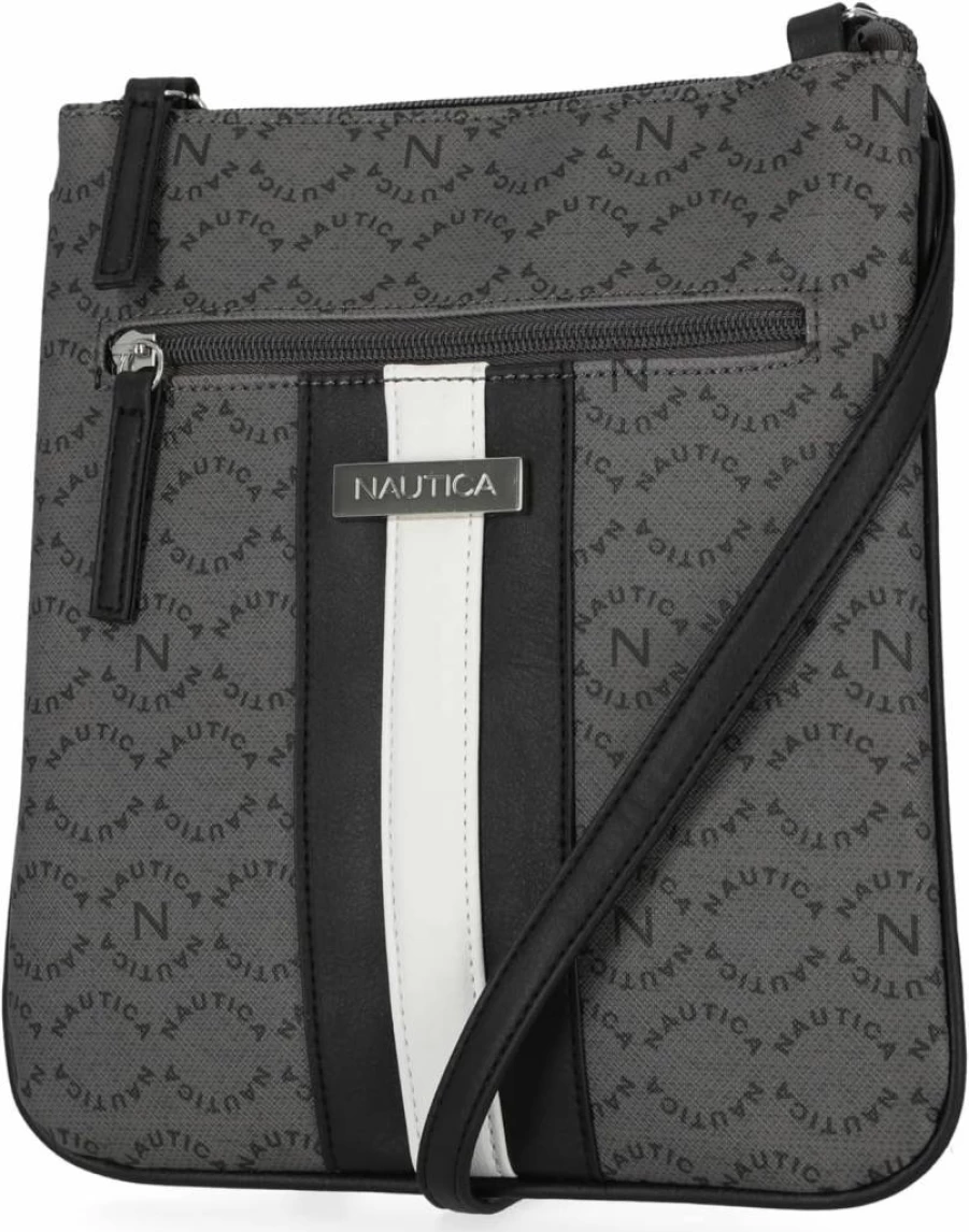 Nautica Signature Jacquard Crossbody Bag - Stylish Lakeside Design for Men & Women