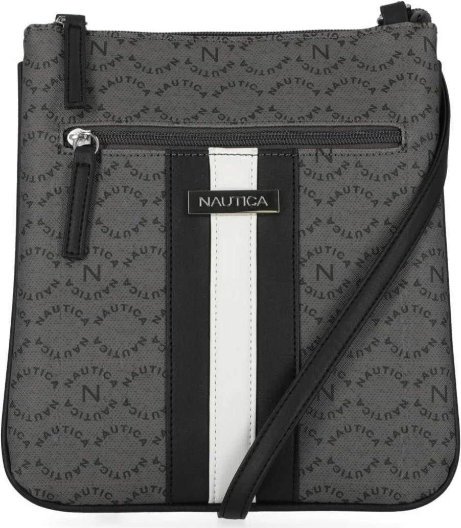 Nautica Signature Jacquard Crossbody Bag - Stylish Lakeside Design for Men & Women