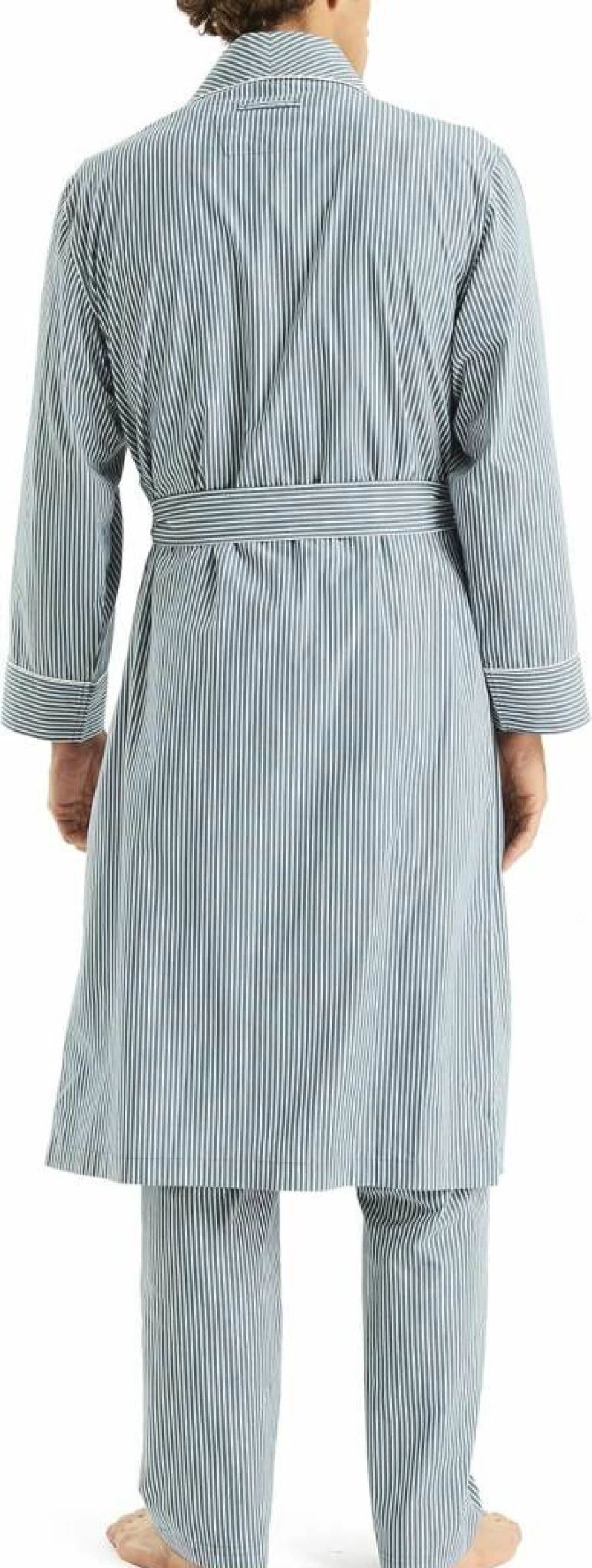 Nautica Men's Striped Robe - Sustainably Made Comfort Wear