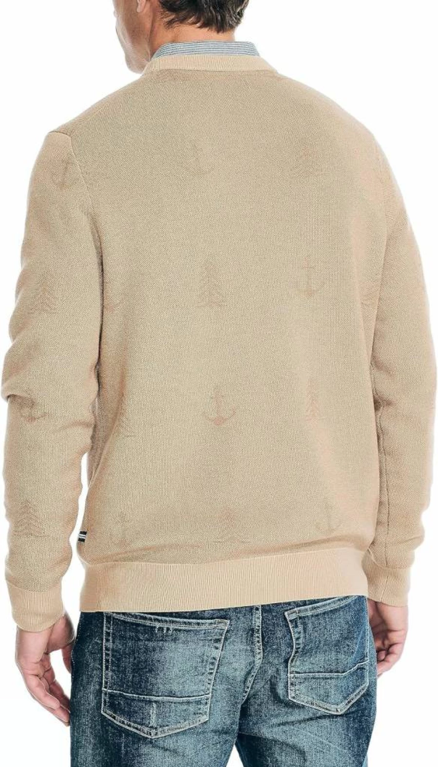 Nautica Men's Eco-Friendly Striped Crewneck Sweater – Sustainable Cotton Knitwear