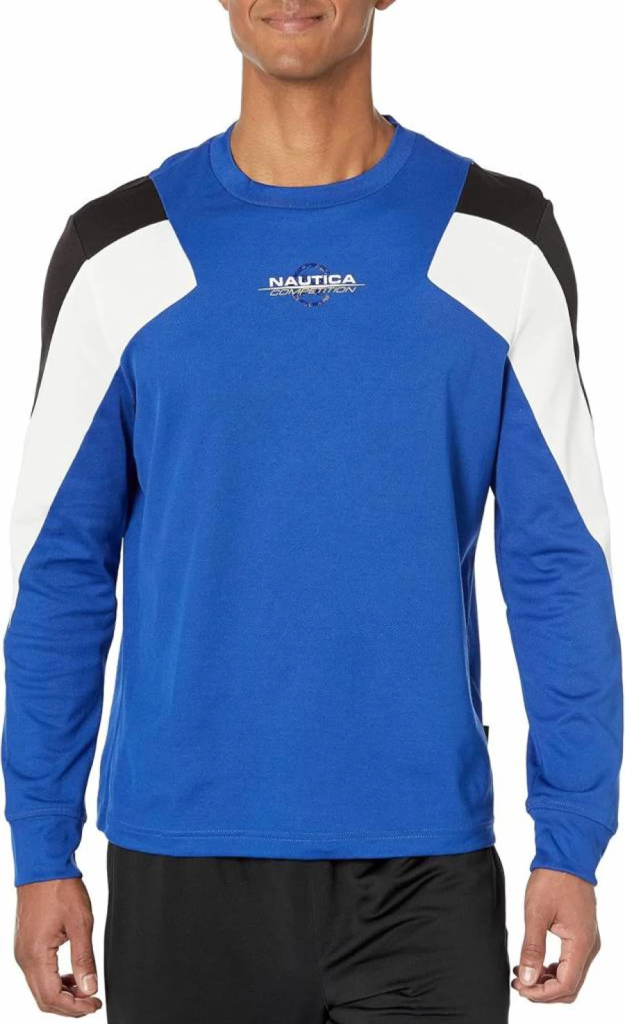 Nautica Men's Sustainable Long-Sleeve Competition T-Shirt – Eco-Friendly Cotton Crewneck Top