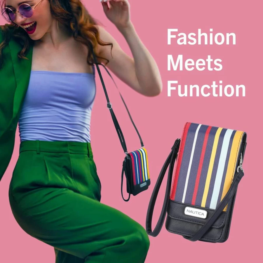 Nautica Crossbody Phone Wallet for Men & Women - Stylish RFID-Blocking Sling Bag with Adjustable Strap