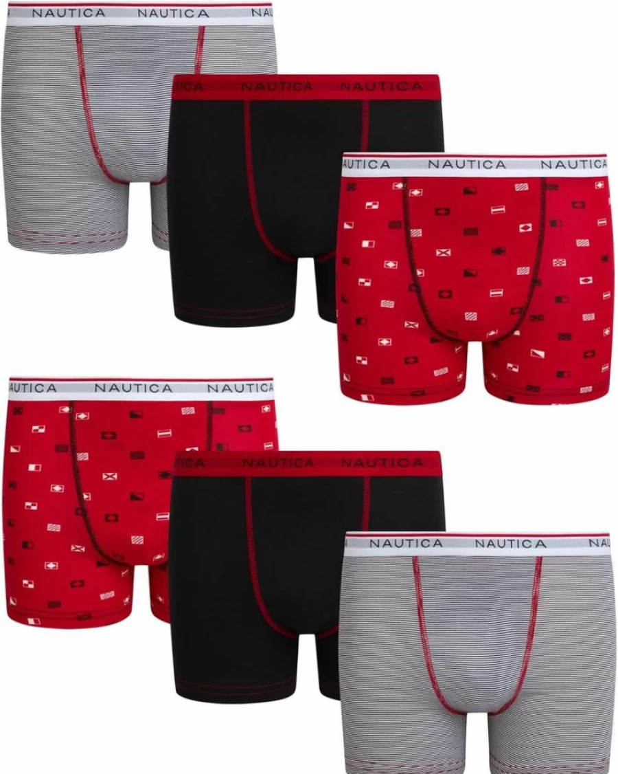 Nautica Boys' Breathable Stretch Boxer Briefs - 3/6 Pack Comfort Underwear for Ages 6-18