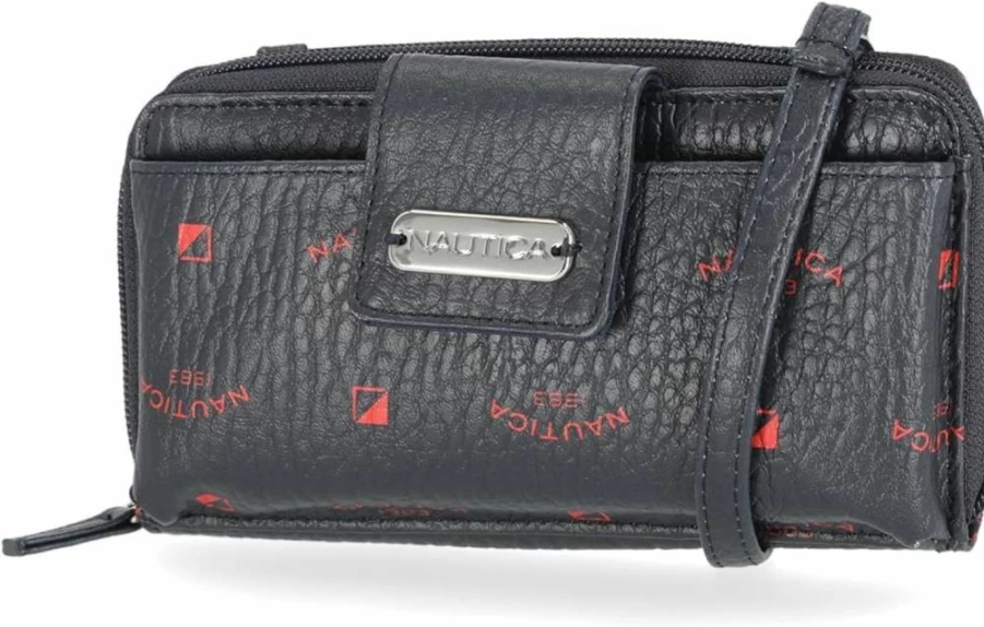 Nautica Women's RFID Blocking Crossbody Bag - Zip Around Clutch Wallet for Secure Everyday Carry