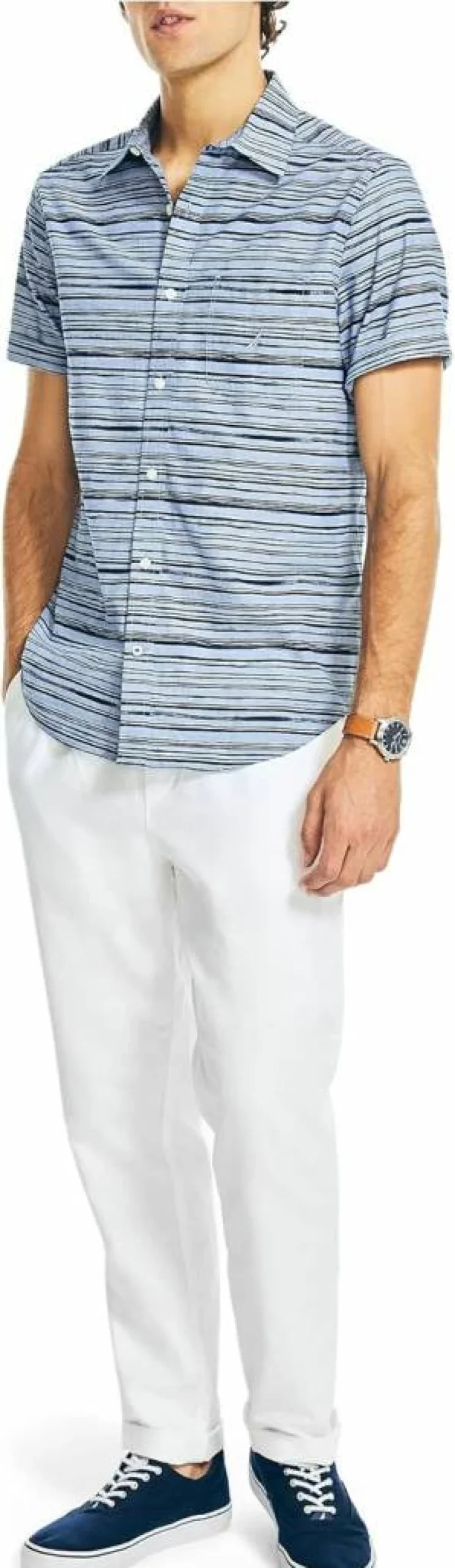 Nautica Men's Stylish Printed Short-Sleeve Casual Shirt for Summer