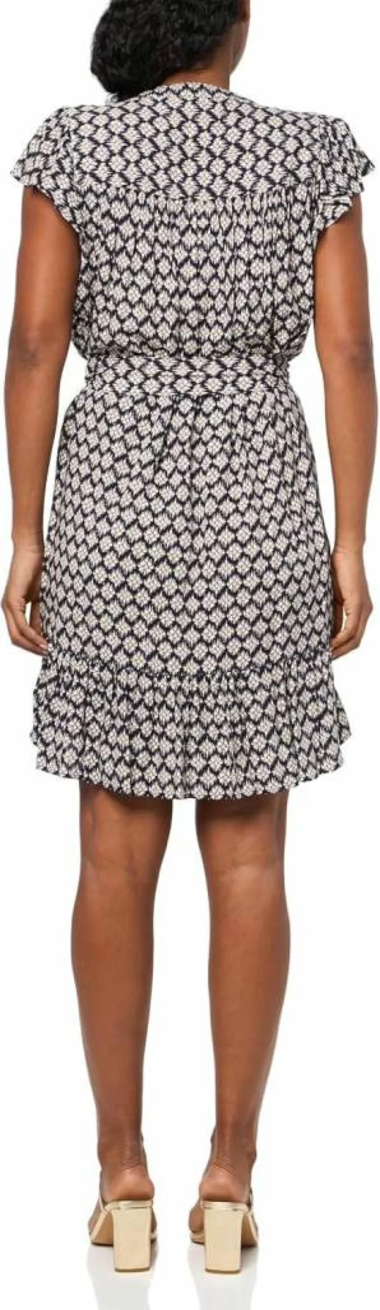Nautica Women's Short Sleeve Popover Dress with Foulard Print - Mini Length Casual Summer Dress
