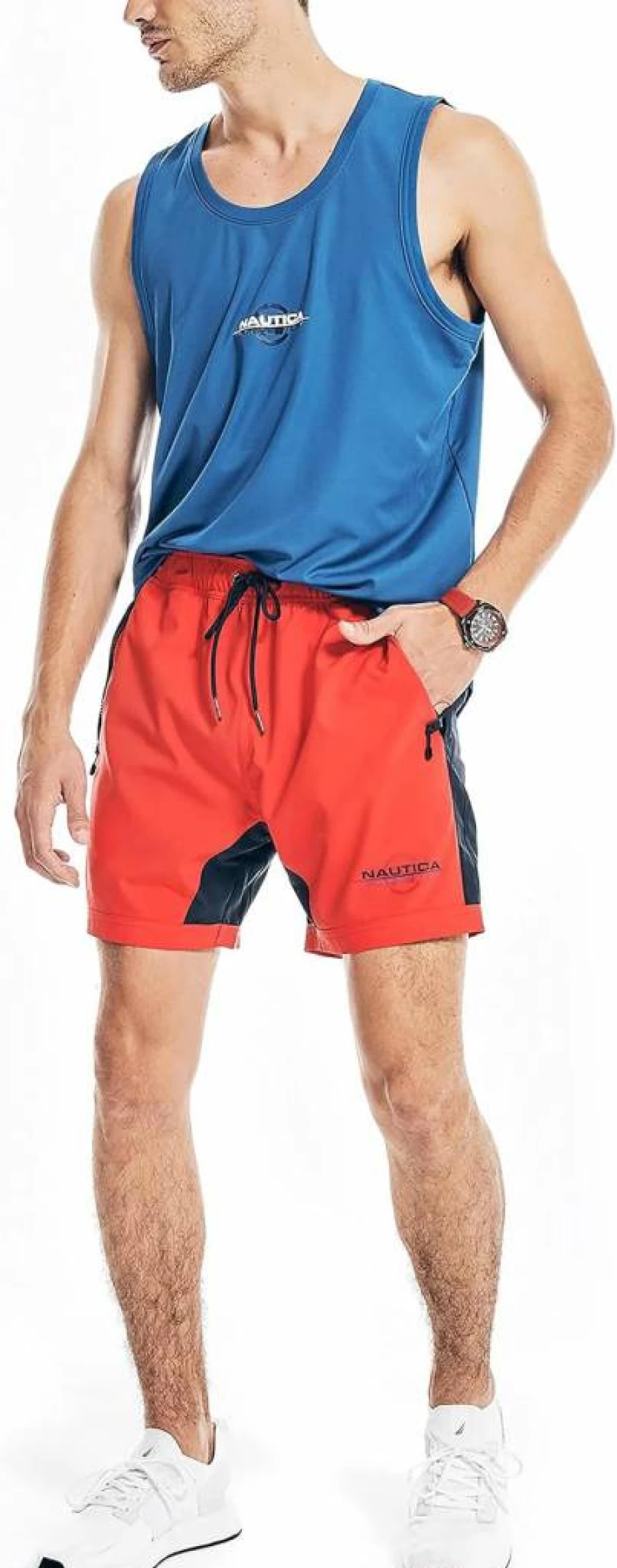 Nautica Men's Sustainable 6-Inch Performance Shorts - Quick-Dry Athletic Swim Trunks for Competition & Training