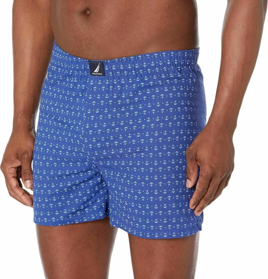 Nautica Men's 3-Pack Cotton Boxer Briefs - Soft Comfort Underwear for Everyday Wear