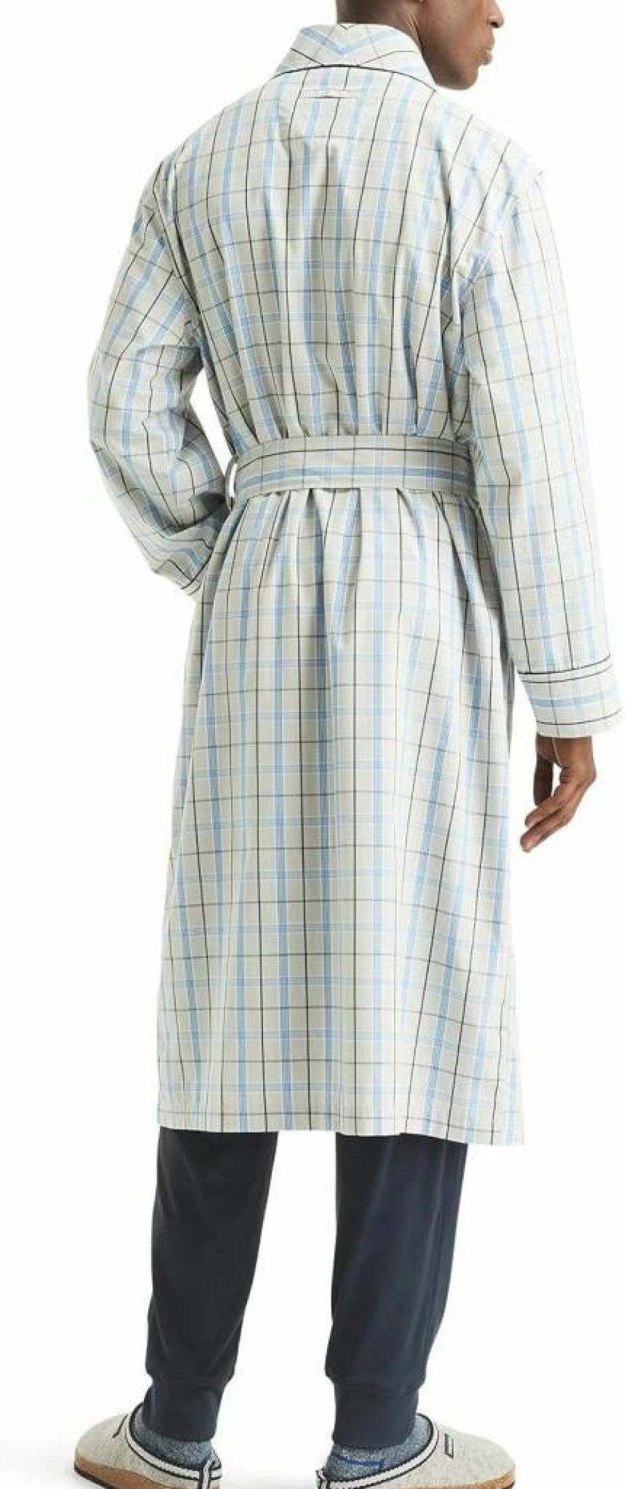 Nautica Men's Plaid Flannel Robe - Sustainable Cotton Bathrobe for Relaxation & Comfort
