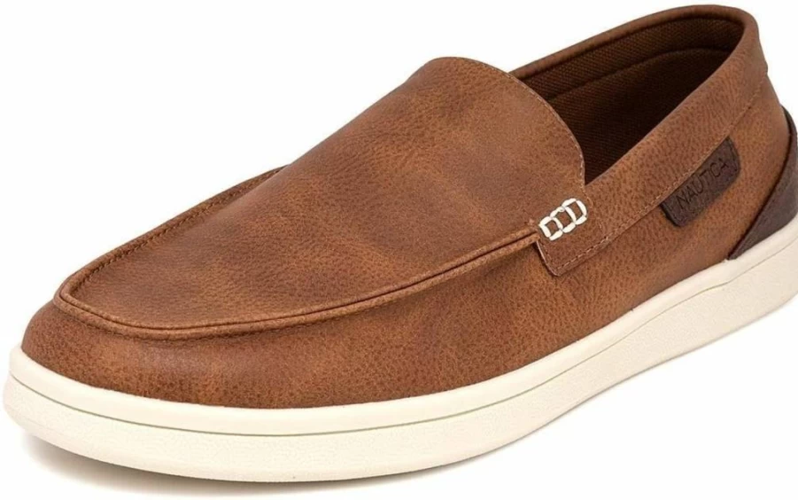 Nautica Men's Derwin Slip-On Loafers - Lightweight Casual Boat Shoes, Comfortable Moc Toe Sneakers for Men