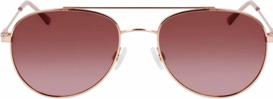 Nautica N2244S Rose Gold Polarized Aviator Sunglasses for Men & Women, UV Protection Pilot Shades, Classic One Size Fashion Eyewear