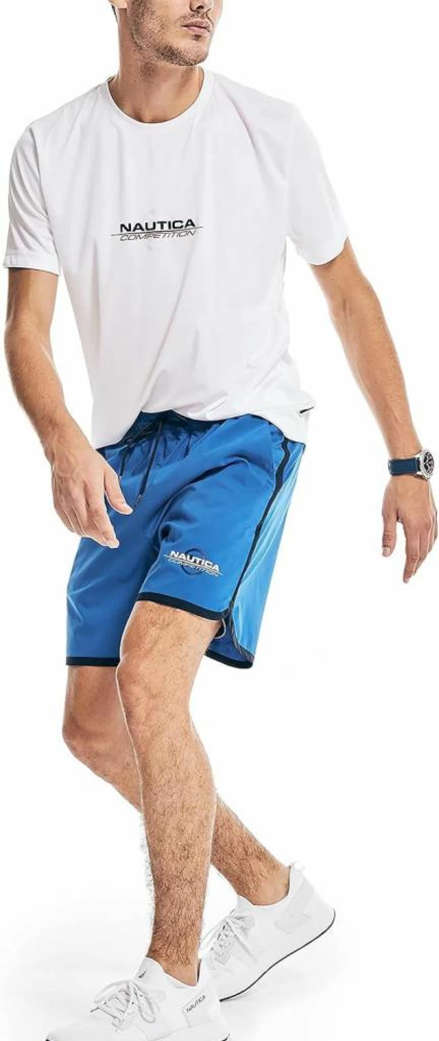 Nautica Men's Sustainable 7-Inch Performance Shorts – Quick-Dry Athletic Swim Trunks for Competition & Active Wear