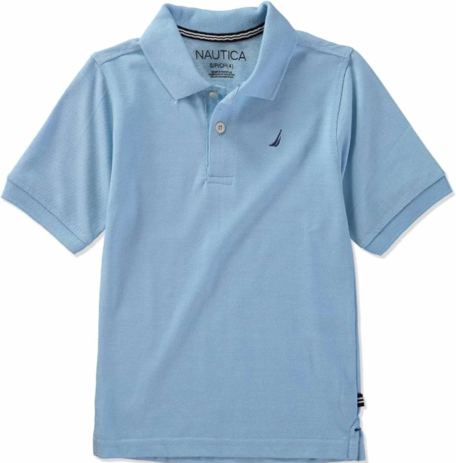 Nautica Boys' Classic Anchor Logo Short Sleeve Polo Shirt for Kids