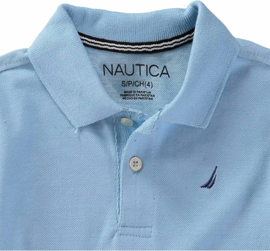 Nautica Boys' Classic Anchor Logo Short Sleeve Polo Shirt for Kids