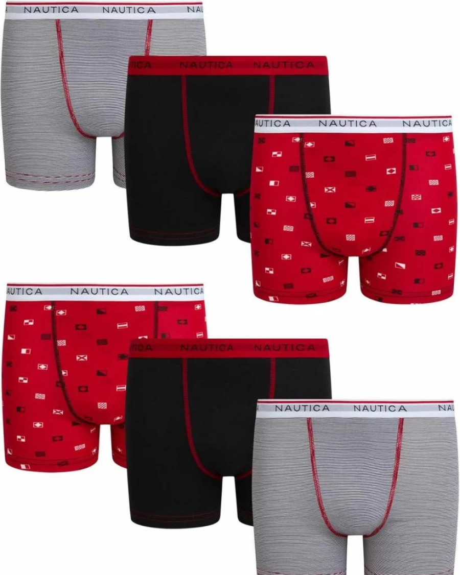 Nautica Boys' Breathable Stretch Boxer Briefs - 3/6 Pack Comfort Underwear for Ages 6-18