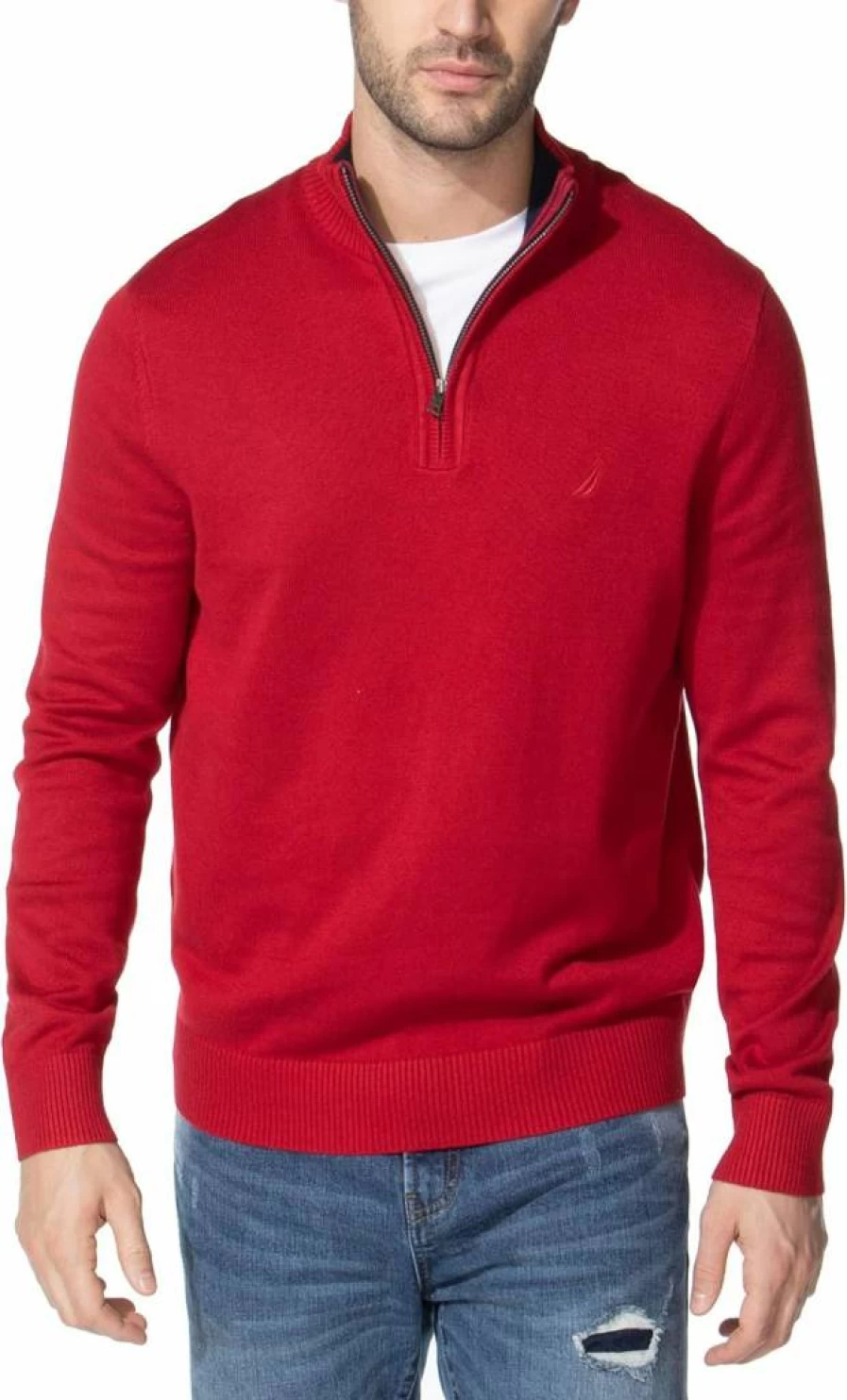 Nautica Men's Quarter-Zip Sweater | Classic Casual Pullover | Comfortable Knit Top for Men