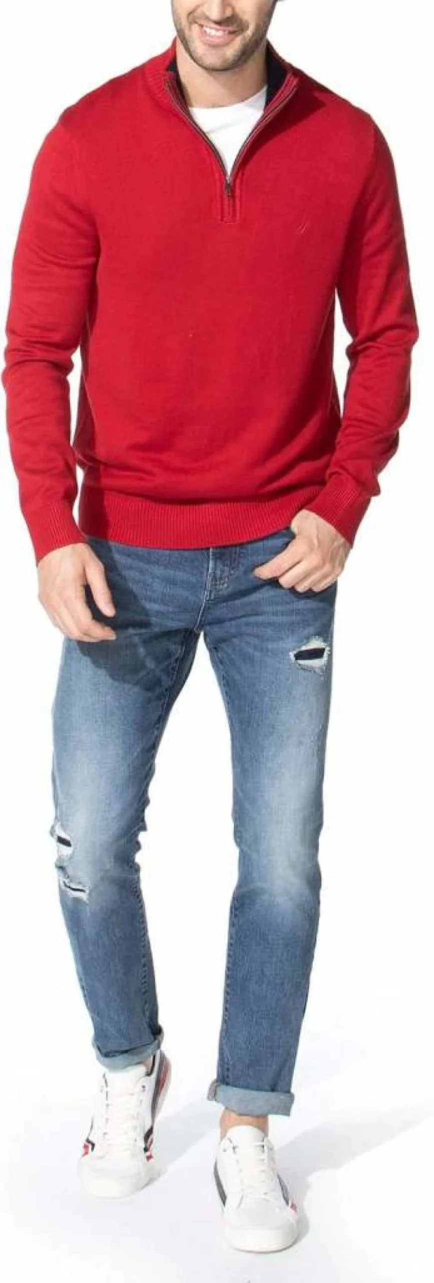 Nautica Men's Quarter-Zip Sweater | Classic Casual Pullover | Comfortable Knit Top for Men