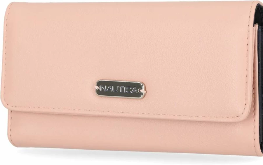 Nautica Women's Slim RFID Wallet - Compact Credit Card Holder with Coin Purse & Zipper Clutch Organizer