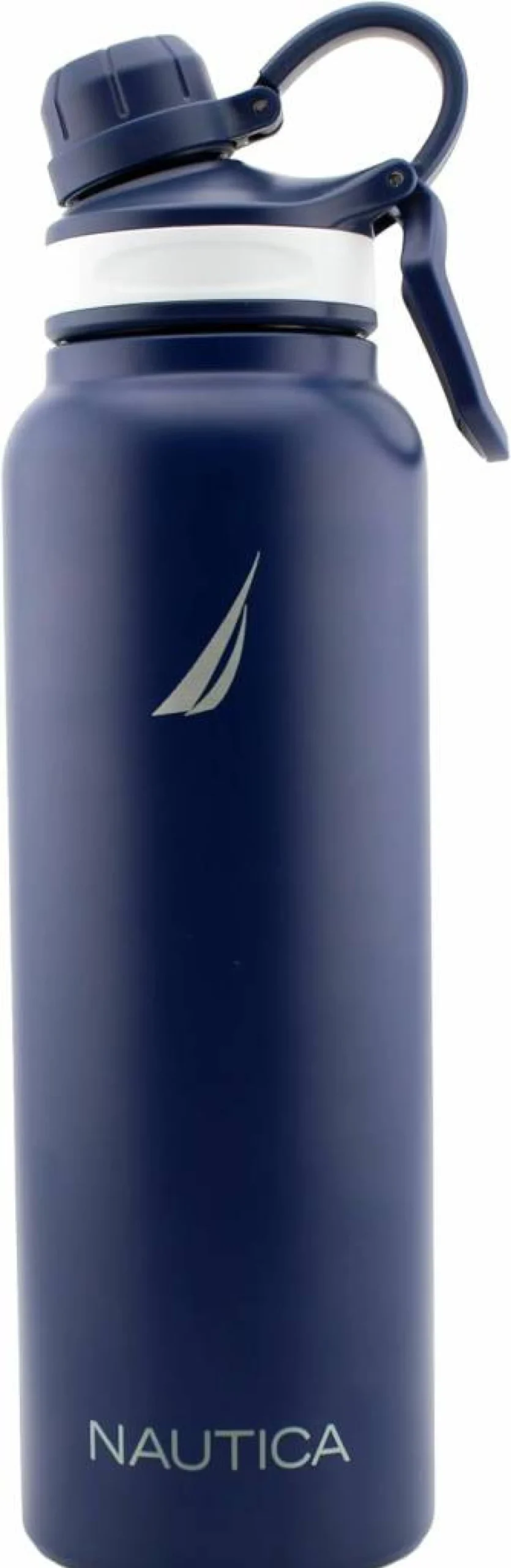 NAUTICA 40oz Stainless Steel Tumbler with Screw-On Lid - Insulated Double Wall Thermos for Hot & Cold Drinks (Black)
