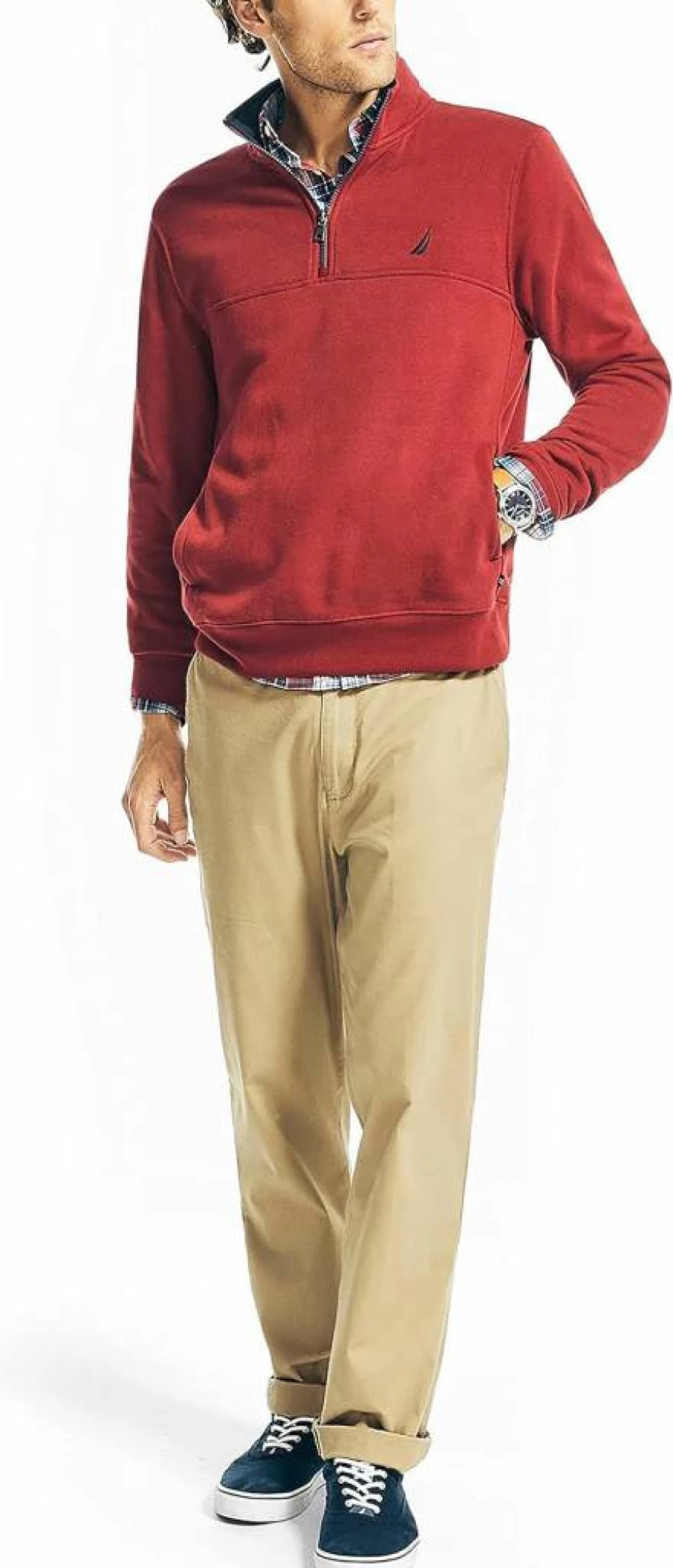 Nautica Men's J-Class Quarter-Zip Fleece Pullover - Lightweight & Comfortable Fleece Jacket for Men