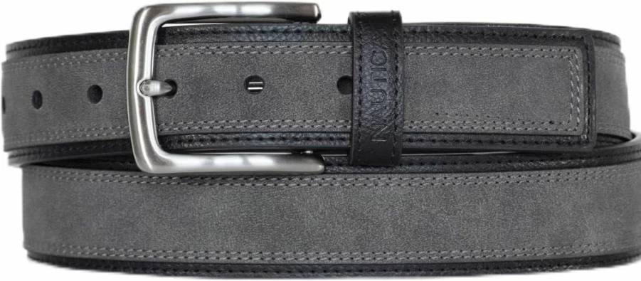 Nautica Men's Genuine Leather Dress Belt with Polished Metal Buckle – Stylish & Durable Fashion Accessory