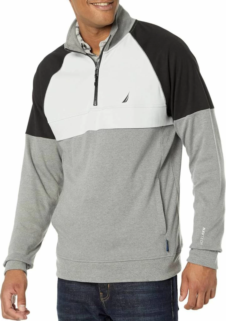 Nautica Men's Color Block Quarter-Zip Sweater | Navtech Performance Pullover