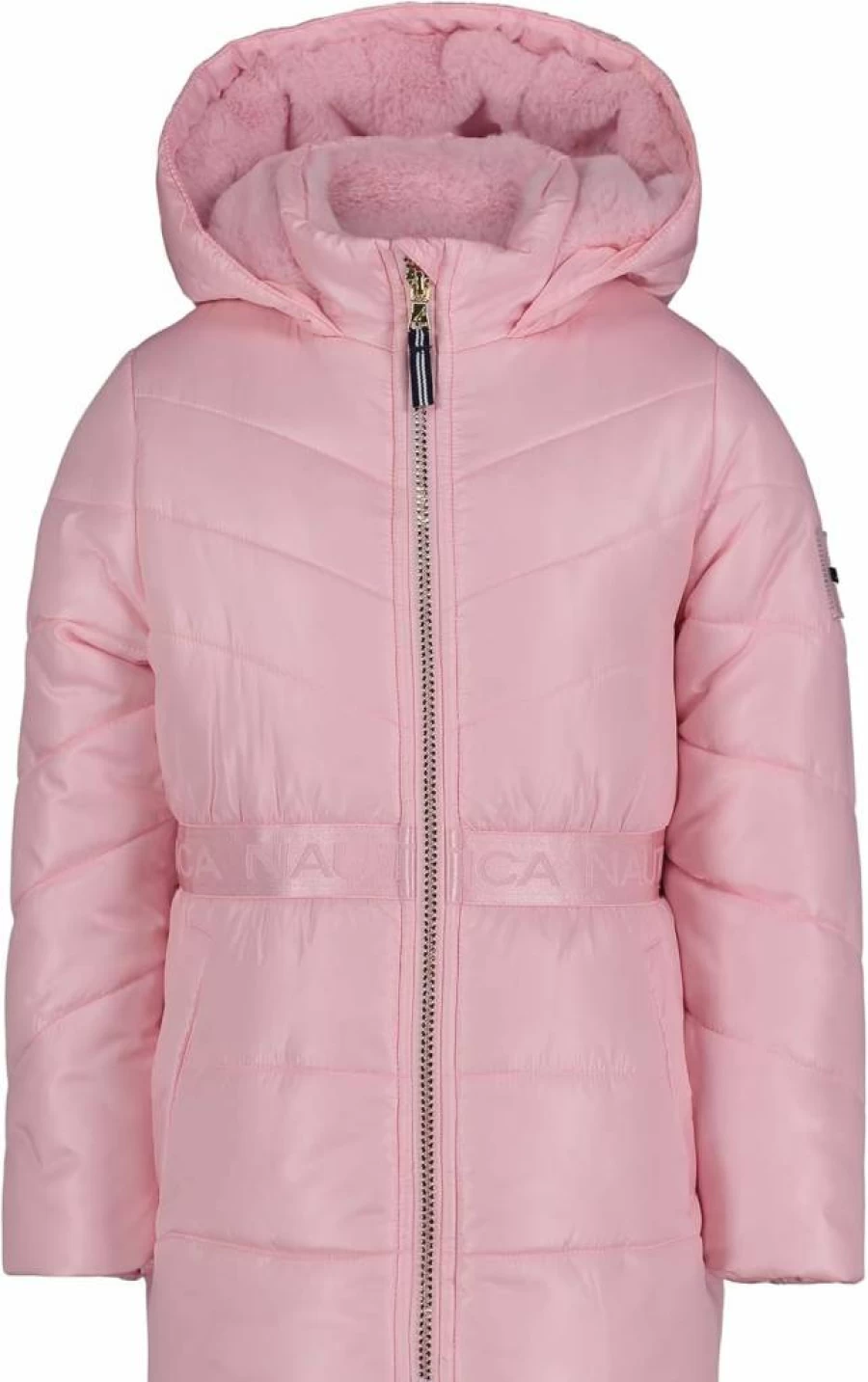 Nautica Girls' Winter Puffer Jacket - Heavyweight Hooded Coat with Full-Length Zipper for Cold Weather