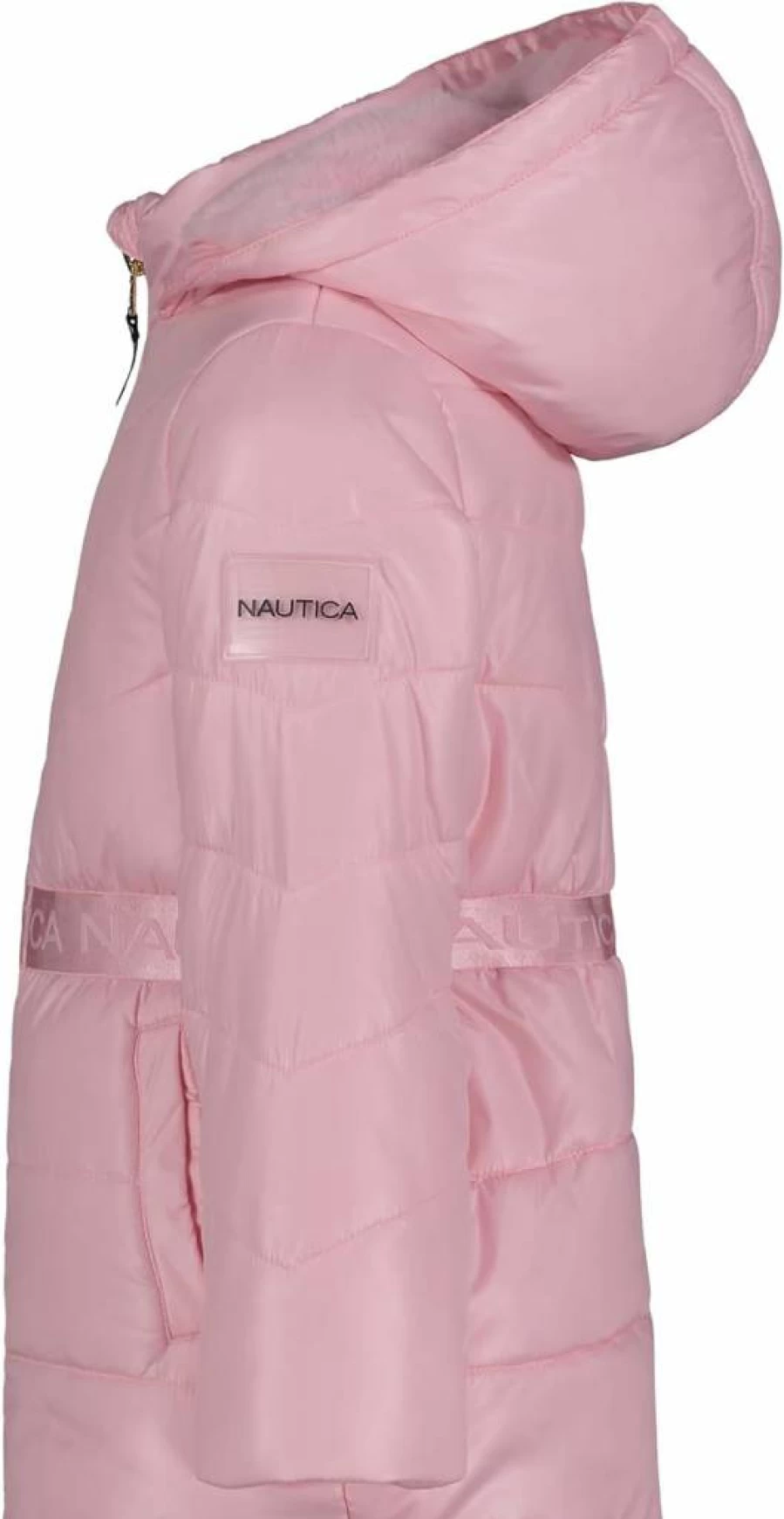 Nautica Girls' Winter Puffer Jacket - Heavyweight Hooded Coat with Full-Length Zipper for Cold Weather