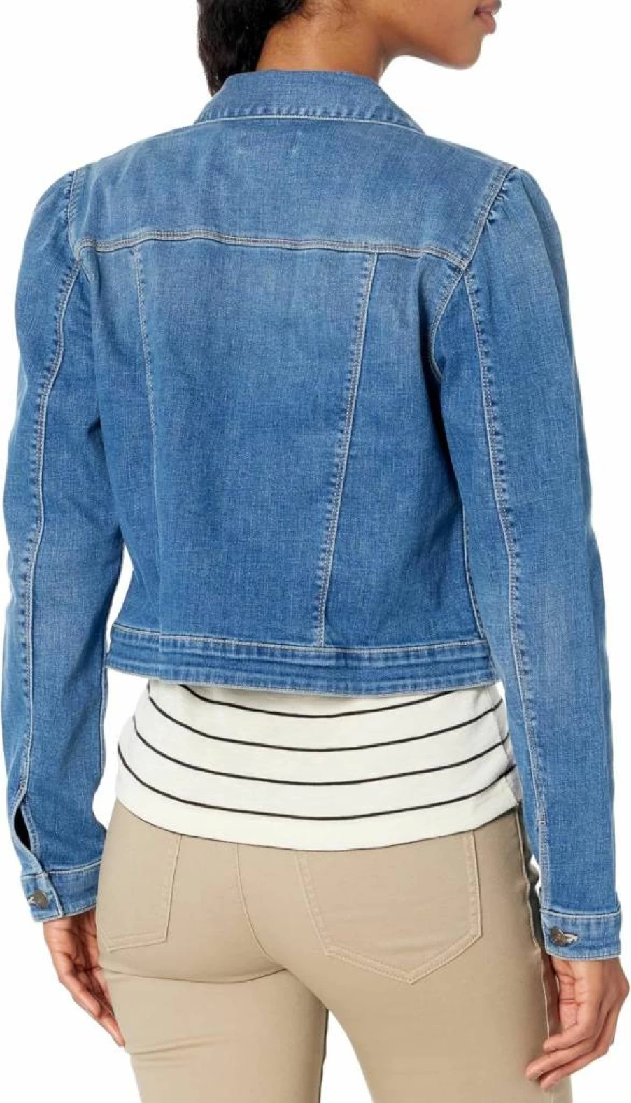 Nautica Women's Denim Jacket - Classic Blue Stretch Jean Jacket for Women