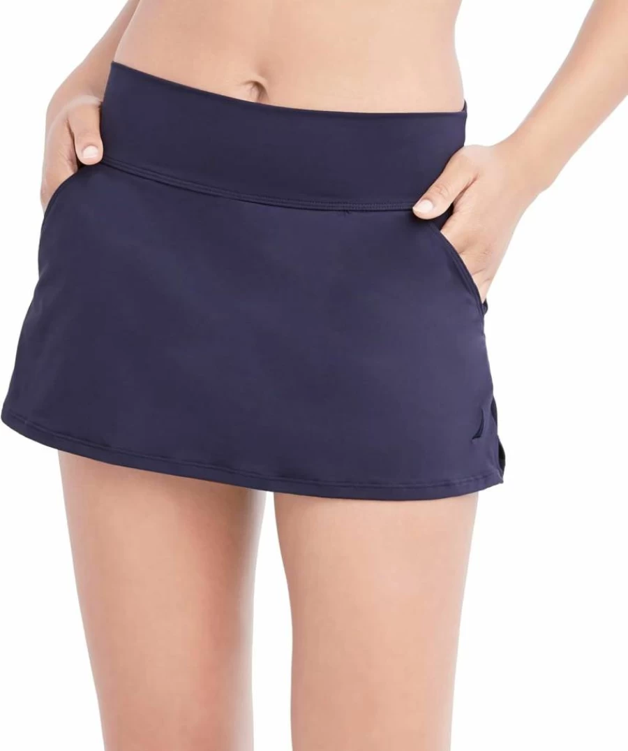 Nautica Women's Quick-Dry Swim Skort with Tummy Control & Pockets - Volley Shorts for Comfort & Style