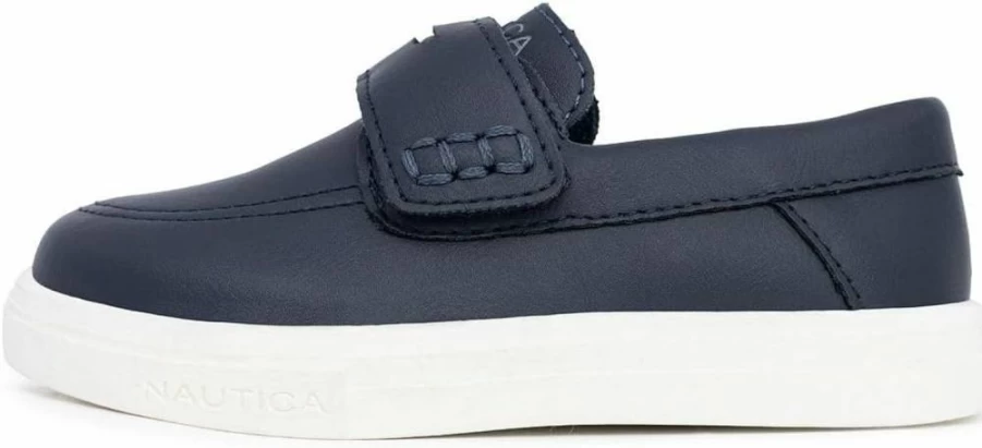 Nautica Kids' Spinnaker Boat Shoes for Boys and Girls – Comfortable 2-Eye Lace-Up Loafers for Little & Big Kids