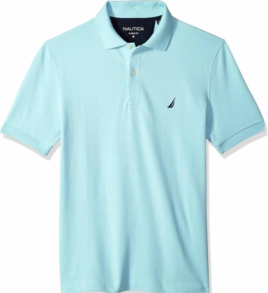 Nautica Men's Classic Solid Cotton Pique Polo Shirt Short Sleeve Casual Top
