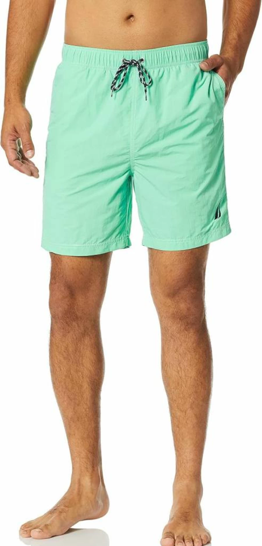Nautica Men's Quick Dry Swim Trunks with Classic Logo - Solid Color Beach Shorts