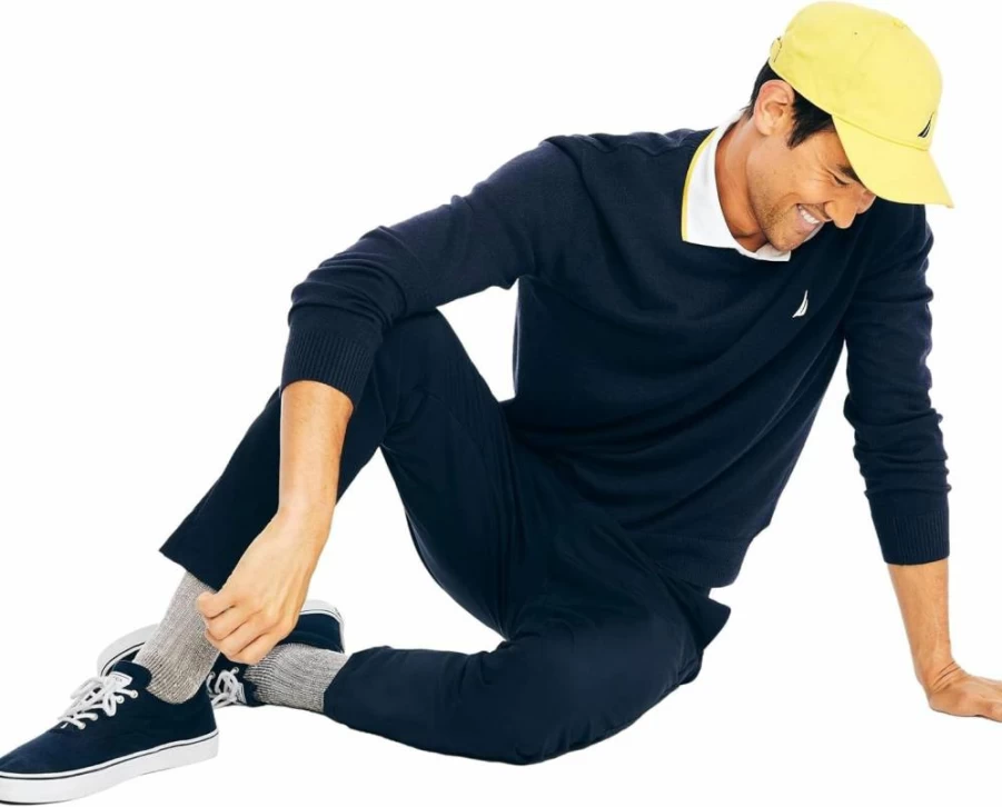 Nautica Men's Eco-Friendly Cotton Crewneck Sweatshirt - Sustainable Casual Pullover
